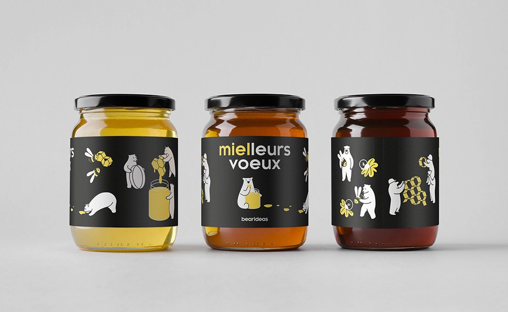 les pots de miel et leur étiquette